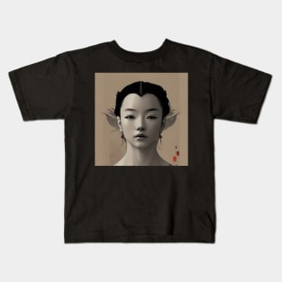 Beaux Animes Art, Ukiyo-e Anime Girl Illustration Design Kids T-Shirt